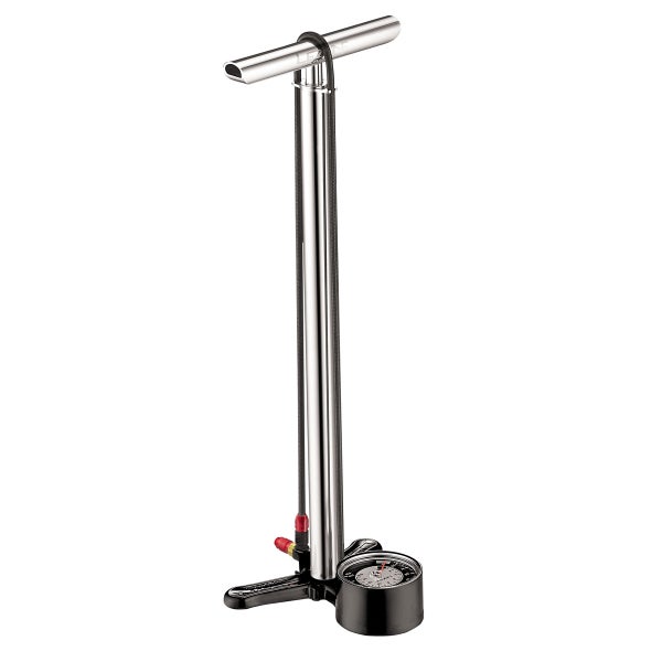 Foot pump LEZYNE, CNC Floor Drive ABS-1 Pro, shiny aluminum, HP