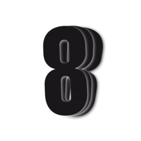 Blackbird Race Numbers Black - pack of 3 cm.13X7 #8