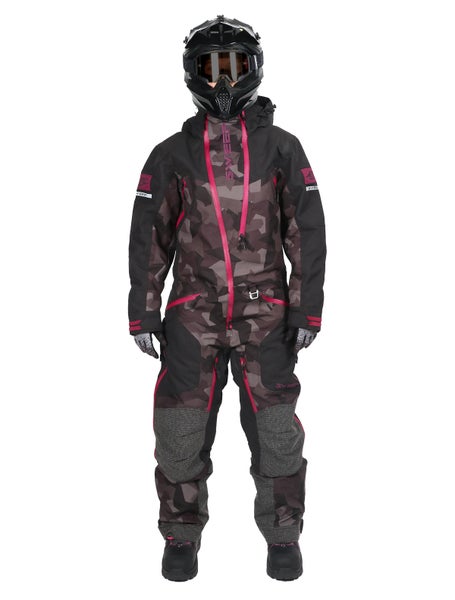 Sweep Peak Insulated ladies monosuit, black/camo/purple