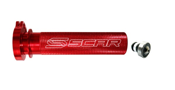 Scar Aluminum Throttle Tube + Bearing - Honda Red color